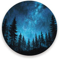 Coasters for Drinks Coaster Drink Set Decorative Coffee Table Desk Cup Mat Spring Cute Cork Bar Backing Round Home Decor Forest Starry Night Pine Tree Blue08