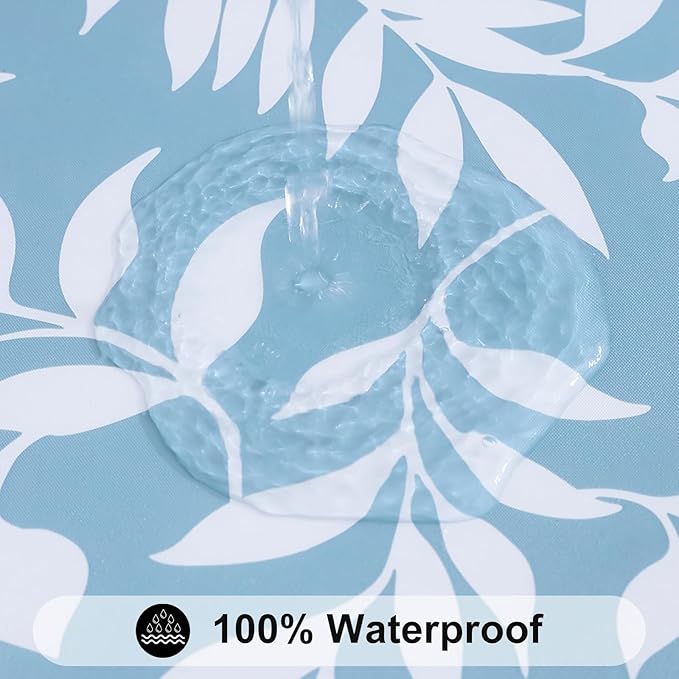 Smiry Rectangle Table Cloth Cover, Waterproof Elastic Fitted Picnic Tablecloth for 4 Foot Tables, Wipeable Flannel Backed Vinyl Tablecloths for Camping, Dining, Outdoor (Baby Blue, 30" x 48")