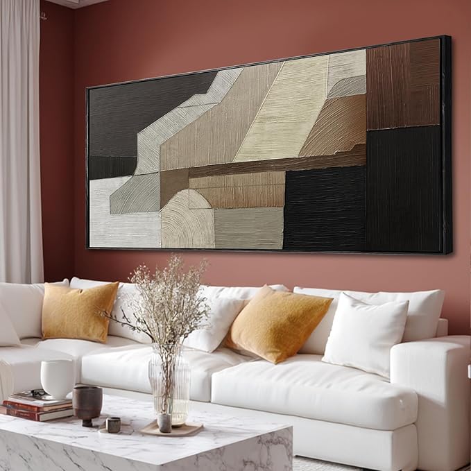 VAYIMDH Textured Wall Paintings Vintage Wall Decor Abstract Canvas Art 32"x70" Artwork for Office Decorations for Dining Room Area