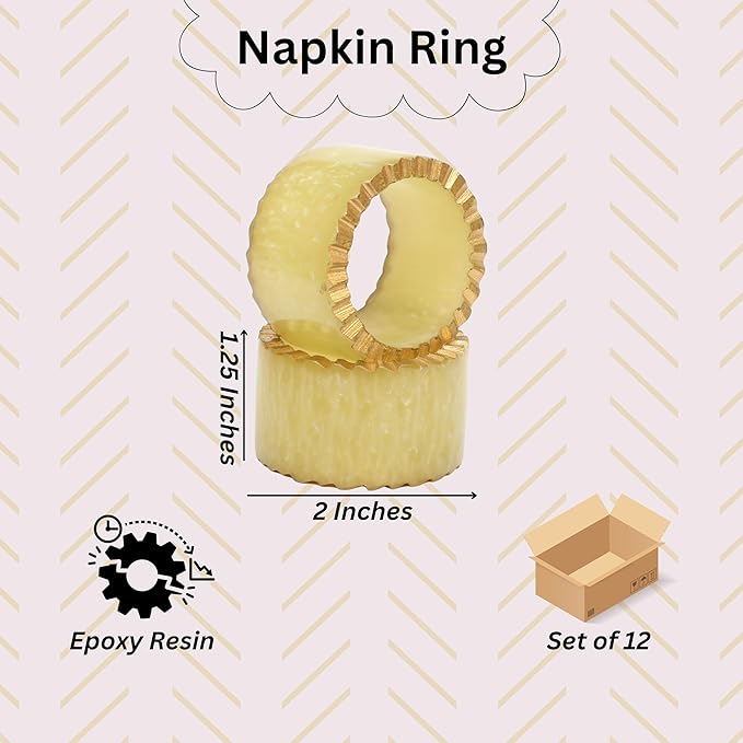 CLEENTABLE Epoxy Resin Napkin Rings Set of 12 - Handmade Dining Napkin Holder Classic, Everyday, Thanksgiving, Holiday, Christmas, Festive, Party, Gift, Farmhouse Décor (Green)