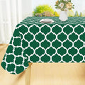 Smiry Rectangle Table Cloth, Waterproof Vinyl Tablecloth with Flannel Backing for Rectangle Tables, Wipeable Spillproof Plastic Tablecloths for Dining, Indoor and Outdoor (60"x120", Emerald Green)