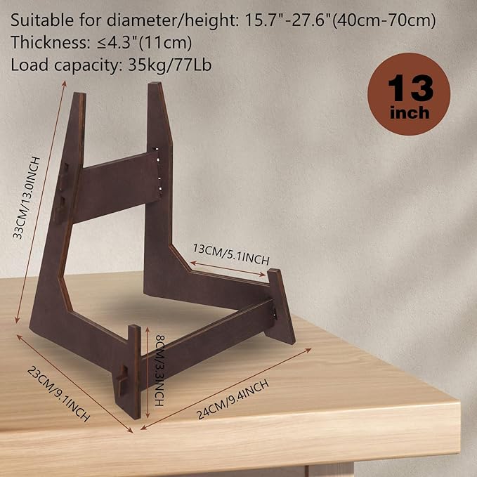 Wooden Easel Stand Plate Stands for Display Decorative Picture Frame Stand, Easel,Book, Plate Holder (13 inch - 2PCS)