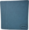 Nikalaz Set of 6 Placemats Made of Recycled Leather (18"x13", Petroleum Green)