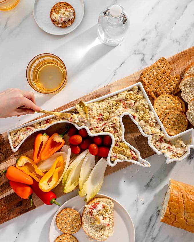 Maryland Shaped Baking Dish Serving Platter or Decorative Tray Charming Porcelain Bakeware Oven Microwave and Dishwasher Safe