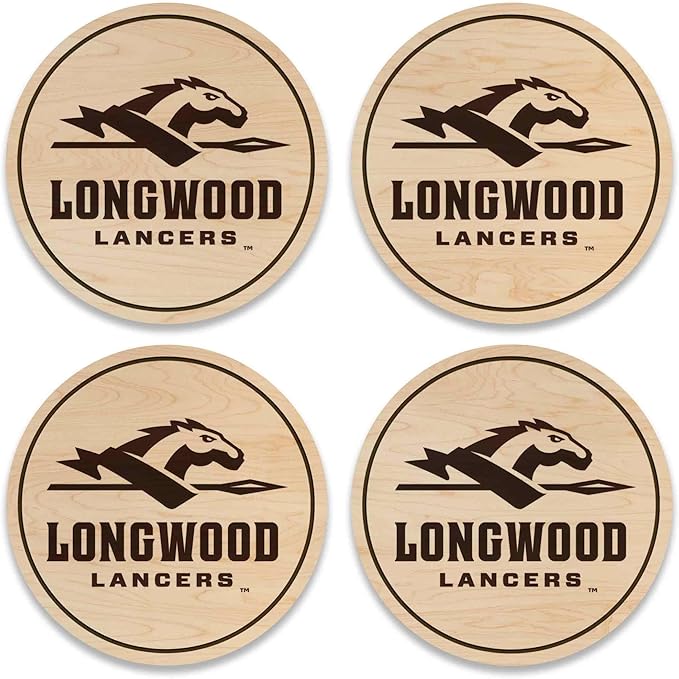 LazerEdge Longwood Lancers Wooden Coaster Set - Maple Wood - Officially Licensed Product - 4-Pack