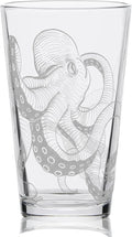 OCTOPUS Engraved Beer Pint Glass | Great Nautical Drinking Gift Idea for Ocean Marine Enthusiasts Divers Sea Creatures