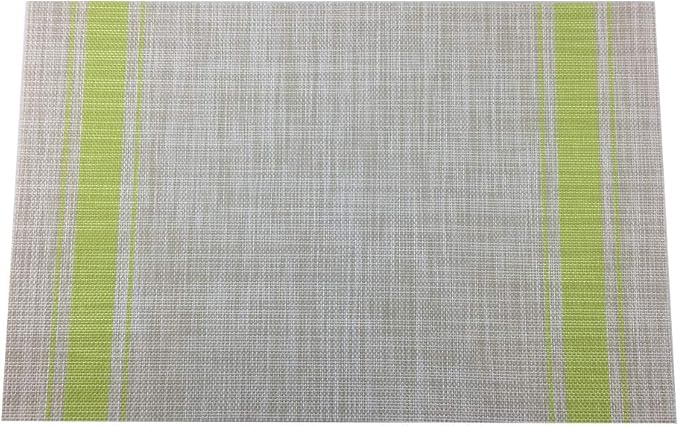 Gugrida Luxury Green Placemats Set of 6 Crossweave Woven Vinyl Placemat for Dining Table Kitchen Table Mats