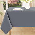 Smiry Rectangle Table Cloth, Waterproof Anti-Scratch Polyester Tablecloth, Decorative Washable Fabric Table Cover for Dining, Buffet, Parties and Outdoor, 52x70, Grey