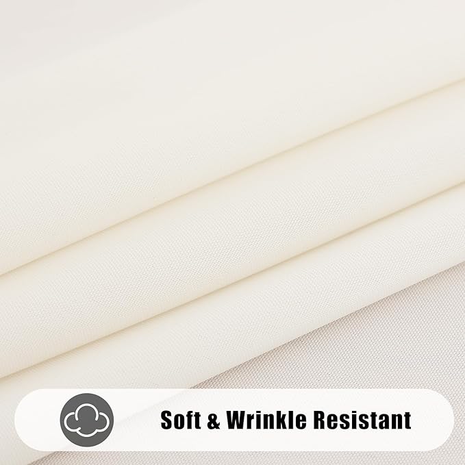 Smiry Rectangle Table Cloth, Waterproof Anti-Scratch Polyester Tablecloth, Decorative Washable Fabric Table Cover for Dining, Buffet, Parties and Outdoor, 52x70, Beige