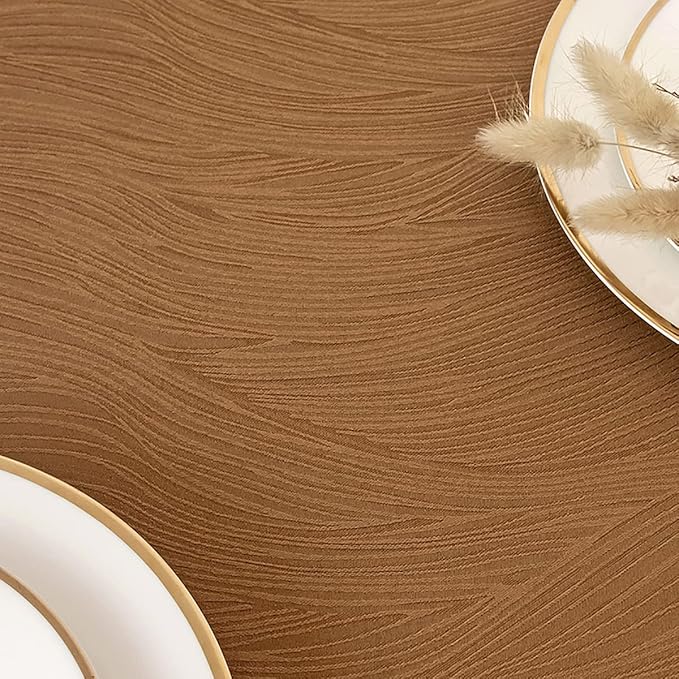 maxmill Harvest Jacquard Tablecloth Swirl Design Water Resistance Antiwrinkle Heavy Weight Soft Table Cloth for Fall Harvest Thanksgiving Parties Event Dinner Rectangle 60 x 84 Inch, Fall Leaf