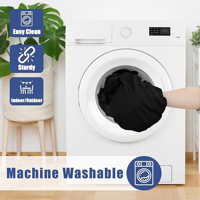 Spandex 6 Foot Rectangle Table Cloth 2 Pack, Elastic Fitted Tablecloths for Picnic, Stretch Washable Patio Table Cover for Outdoor, Camping, Banquet and Parties (Black, 30"x72")