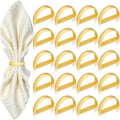 KPOSIYA Napkin Rings Set of 36, Matte Gold Napkin Rings Bulk for Table Settings, D-Shape Napkin Holders Rings for Dinner Table Decor, Easter, Fall,Thanksgiving, Christmas, Party,（Matte Gold，36pcs）