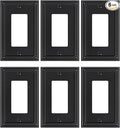 6-Pack Decorator Outlet Cover Plate, Pearls Decorative Switch Plates and Outlet Covers, Black Metal Wall Plates for Electrical Outlets, Receptacle, GFCI Outlet, Dimmer Switch