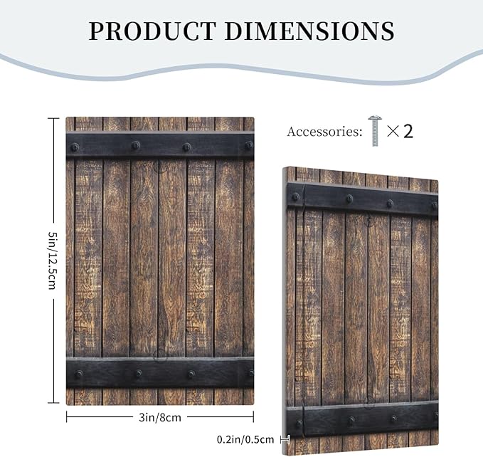 Light Switch Cover Rustic Barn Door Vintage Country Wood Board Wall Plate Cover 1 Gang Blank No Device Decorative Outlet Covers Electrical Switchplate for Farmhouse Cabin Decor