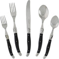 French Home Laguiole 20 Piece Flatware Set – Stainless Steel Flatware Set for 4 – Luxurious Black Onyx Utensil Set with Knives, Spoons and Forks