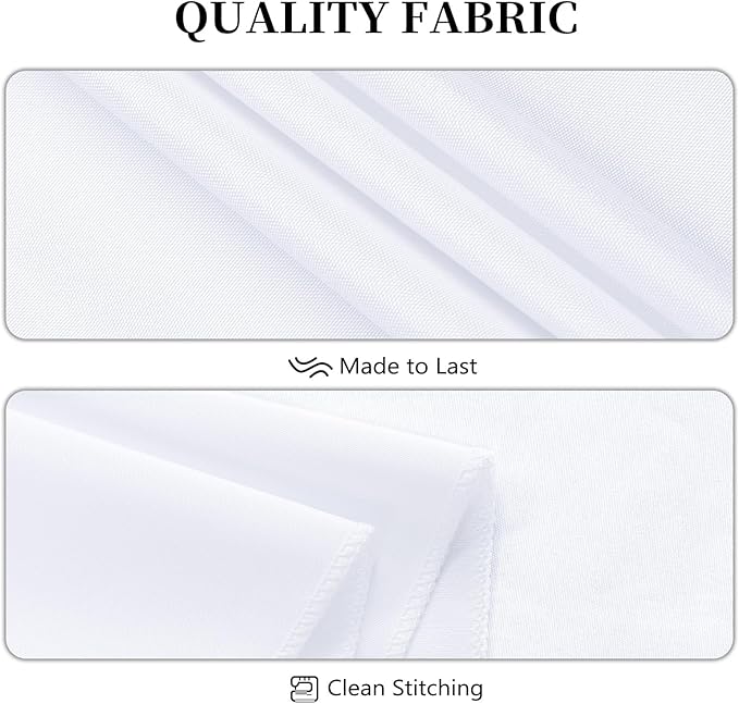 8 Pack White Table Cloth Rectangle 60 x 84 Inch Rectangular Tablecloth for 4 Foot Tables, Wrinkle Resistant Washable Rectangle Fabric Table Covers for Wedding Party Banquet Buffet and Camping