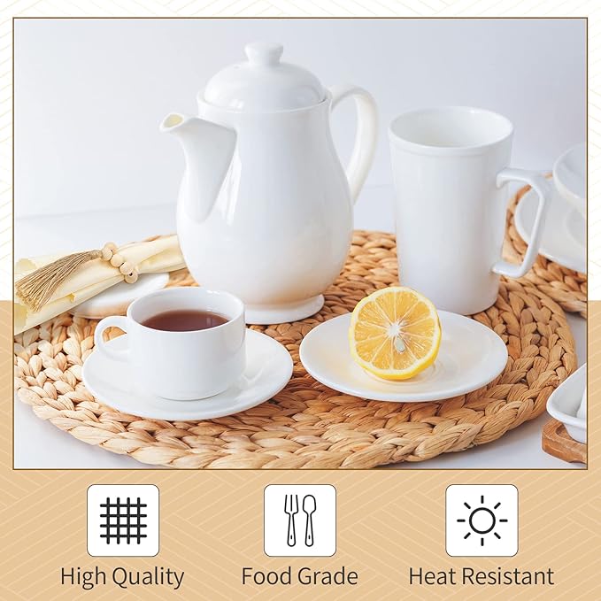 Gejoy 36 Pcs Boho Woven Placemats Wood Bead Napkin Rings with Dinner Napkins Cloth 13.8 Inch Round Water Hyacinth Placemat Farmhouse Rustic Table Chargers Wooden Dinner Ring for Wedding Thanksgiving