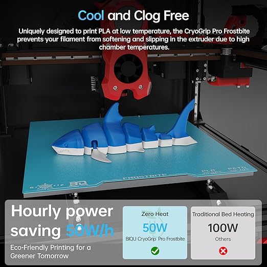 BIQU CryoGrip Pro Frostbite Panda Build Plate for Voron 300/QIDI Plus 4 3D Printers 300x300mm Room Temperature Print Double Sided Upgrade Plate Removable Surface Platform