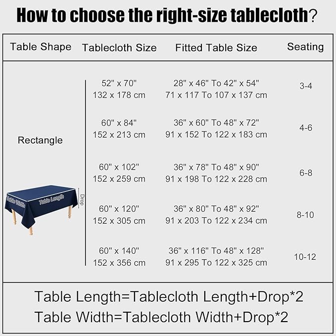 Smiry Rectangle Table Cloth Linen Textured, Waterproof Spillproof Anti-Wrinkle Burlap Tablecloth, Washable Decorative Fabric Table Cover for Dining, Party, Banquet, 60 x 102 Inch, Navy
