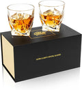 KANARS Old Fashioned Whiskey Glasses with Luxury Box - 10 Oz Twisted Liquor Tumblers for Scotch, Bourbon, and Cocktail Drinks - Set of 2 - Men Gift for Valentine's Day Birthday Anniversary