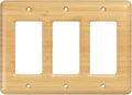 Wooden Light Switch Cover Plate Triple Toggle Solid Bamboo Decorative Switch Plate Cover