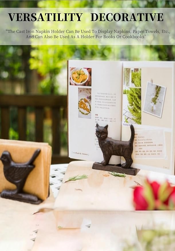 Exquisite Vintage Cast Iron Napkin Holder With Playful Standing Animal Motif - Elevate Elegance And Functionality In Your Table Setting (Birdie)