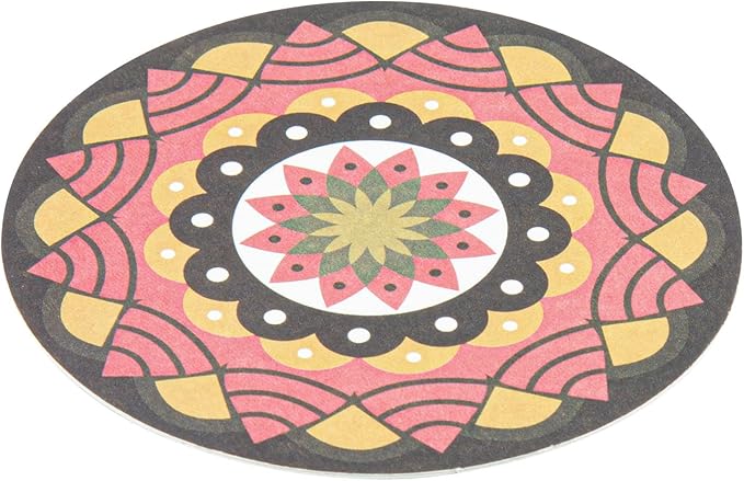 Restaurantware Super Absorbent Coasters 480 Case 4 Inch Assorted Paper Bar Coasters High-Density Pulpboard Beverage Coasters Moisture-Absorbing Durable Drink Coasters - Assorted Designs