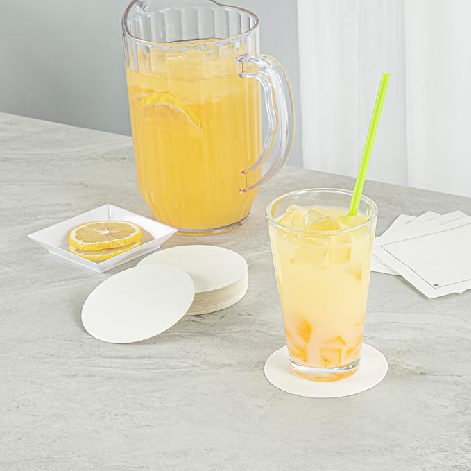 Restaurantware Paper Coasters 1000 Pack of 3.5 Inch Disposable Beverage Coasters Absorbent for Hot and Cold Drinks White Coffee Cup Essentials for Table Decor, Kitchen, Home Patio or Living Room