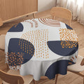 Abstract Modern Art Mid Century Round Tablecloth, Mid Century Rustic Boho Art Pattern Tablecloth for Home Party Dining Room Kitchen Decor 70Inch(178cm)
