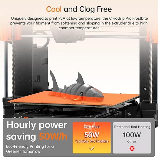 BIQU CryogripPro Frostbite Matte Orange Cold Build Plate for Prusa MK4/MK4S/MK3/MK3S/CORE One/CORE One+ 3D Printers 254.5x241.5MM Double-Sided Upgrade Room Temperature Print Removable Surface Platform