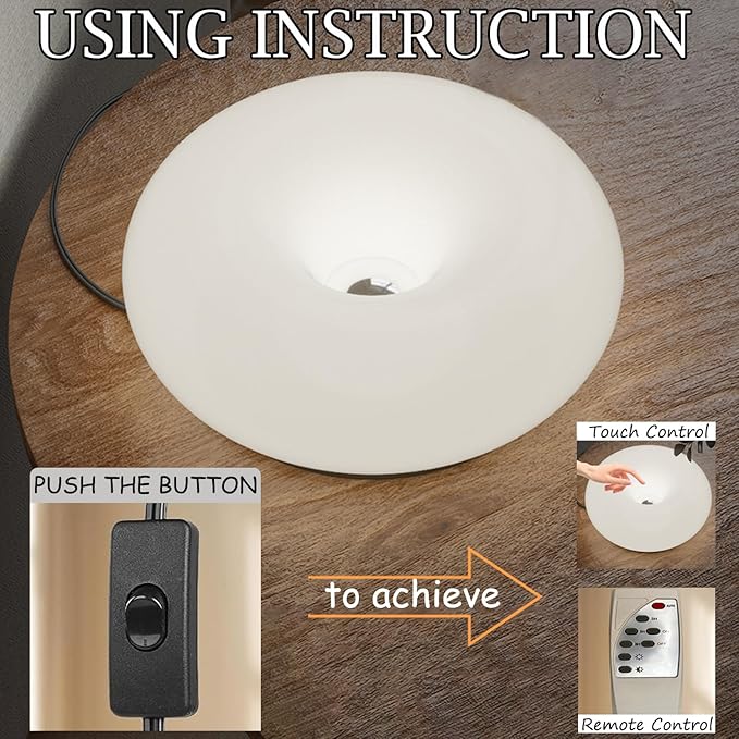 Creative Design White Donut Lamp, Plug-in Wall Sconse Or Table Lamp Dual Use Atmosphere Lamp, Modern Infinitely Dimmable White Wall Lamp Desk Light for Corridor, Bedsided Or Warm Decoration