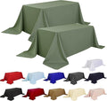 2-Pack 90x156 inch Sage Green Table Cloths, Solid Stain and Wrinkle Resistant Oblong Tablecloth, Premium Plain Weave Polyester Fabric Rectangle Table Linen Covers for Hotel, Banquet