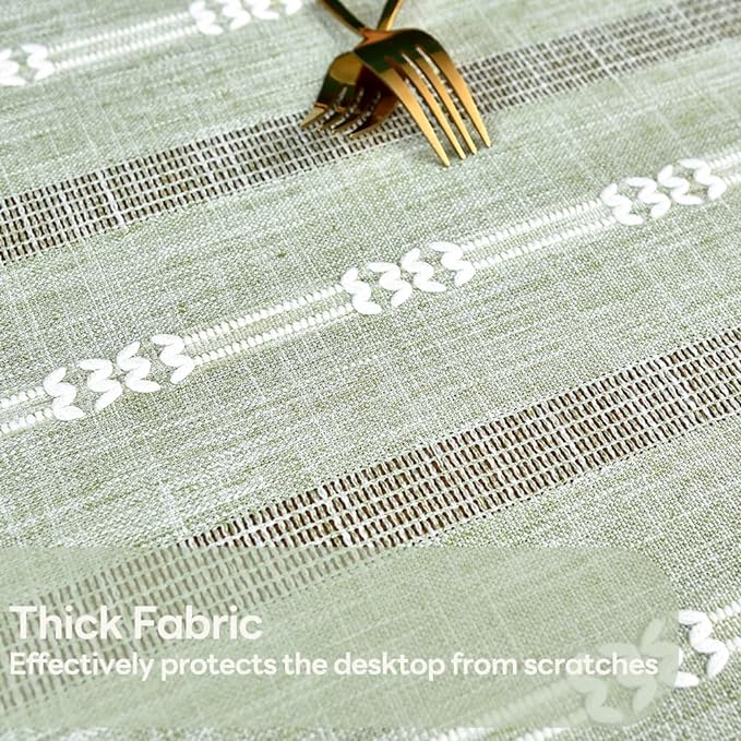 Heavy Duty Cotton Table Cloth for Rectangle Table Sage Green Tablecloth Rectangular Farmhouse Vintage Washable Rustic Table Cover (Sage Green,52''x120'')