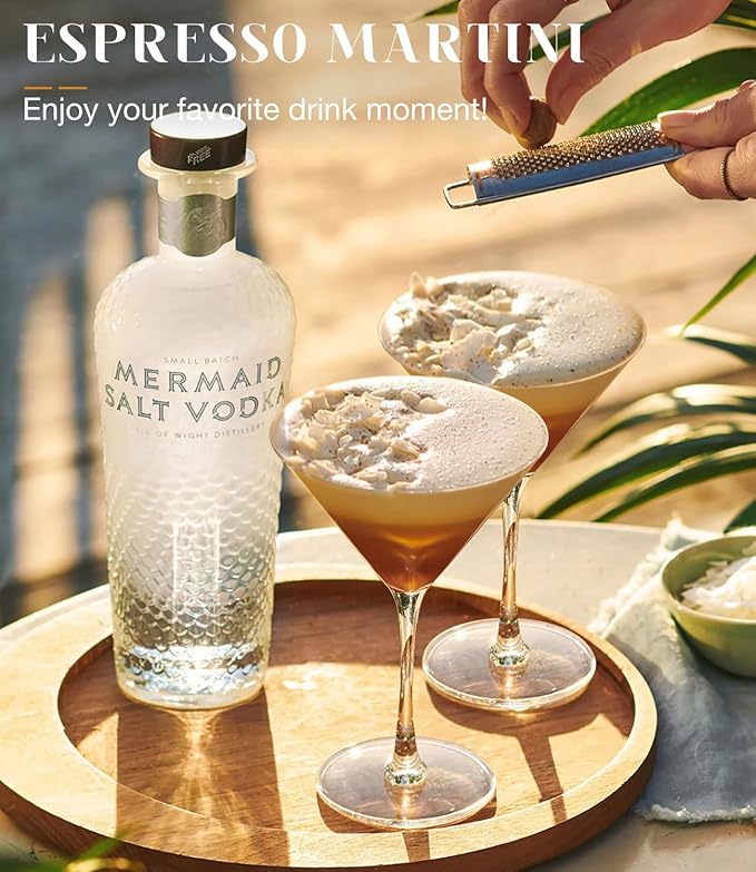 LUNA & MANTHA Martini Glasses Set of 4, Hand Blown Crystal Large Martini Glass Set 9oz, Elegant Cocktail for Bar, Manhattan, Gin, Tequila Gift Set for Birthday, Housewarming