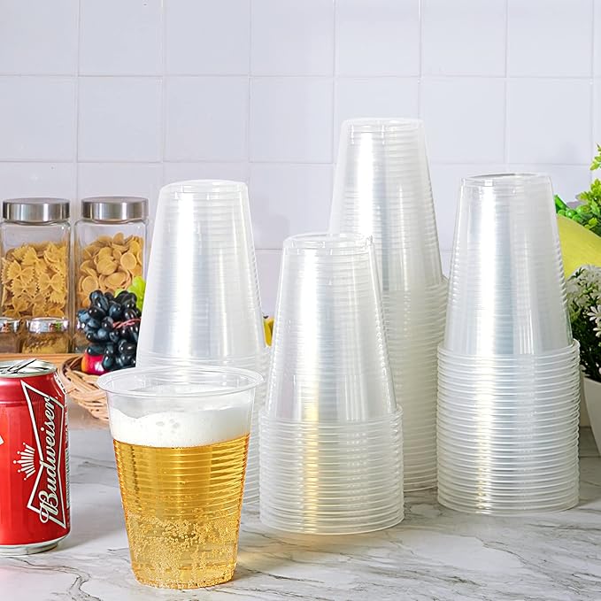 Lilymicky 260 Pack 16 oz Clear Plastic Cups, Cold Disposable Plastic Drinking Cups for Parties, Picnic, BBQ, Travel, and Events