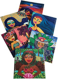 Square Coasters Set of 6, Drink Coaster Made in Chile with Colorful Design and Premium Materials, Beautiful Decor for Your Kitchen - Mujeres Naturales