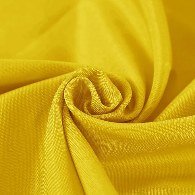 Fokitut 2 Pack Waterproof Round Tablecloth, 90 Inch, Stain Resistant and Wrinkle Polyester Table Cloth, Fabric Table Cover for Kitchen Dining, Wedding, Party, Holiday Dinner-Yellow