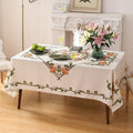 patdrea Designer Linen Square Tablecloth,Vintage French Floral Tablecloths,Wrinkle Free Table Cloth,Decorative Table Cover Cloth for Kitchen,Dining,Tea Party,Home,Christmas,67"*67"