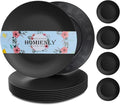 Homienly Black Dinner Plates Set of 8, 10 inch, Reusable, Unbreakable, Microwave & Dishwasher Safe, Wheat Straw Plates for Camping, Kitchen, Party, All Occasions