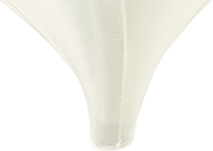 LZY Spandex Table Covers 6 Feet, Stretch/Fitted Table Covers for 6 Feet Folding Table, Rectangular Spandex Table Cloths for Wedding Party or Event (6FT-2PCS, Ivory)