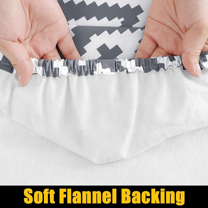 Smiry Rectangle Table Cloth Cover, Waterproof Elastic Fitted Picnic Tablecloth for 5 Foot Tables, Wipeable Flannel Backed Vinyl Tablecloths for Camping, Dining, Outdoor (Grey, 30" x 60")