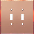 LIDER Double Toggle Switch Acrylic Wall Plate, Mirrored Dual Light Switch Plate, Plexiglass Switch Cover, Reflective Finish, Modern Upgrade, Oversized 2-Gang 5.25" x 5.25", Rose Gold