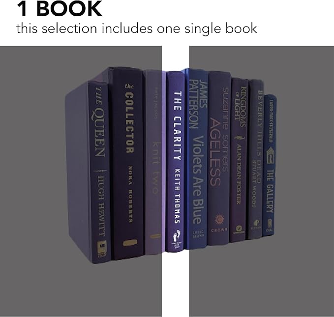 Real Books by Color® (1 Single, Purple) Decorative Bookshelf Home Decor Shelf Styling Photo Prop