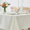 maxmill Rectangle Tablecloth Weaved Pattern Waterproof Spillproof Wrinkle Free Table Cloth, Kitchen Dining Tabletop Decoration, Fabric Table Cover for Holiday Parties, 52 x 70 Inch, Ivory