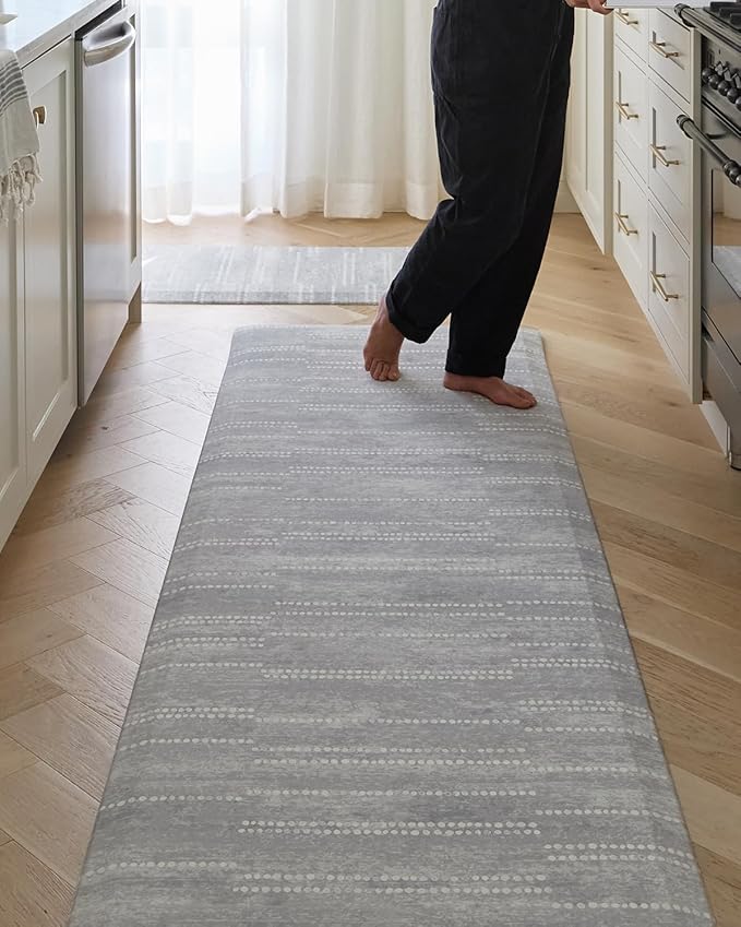 House of Noa Nama Standing Mat – Anti-Fatigue Cushioned Kitchen Mats for Floor | Ergonomic Bounce-Back Foam Kitchen Mats | Anti-Fatigue Mats for Kitchen & Standing | Aspen Dove | 30"x72"