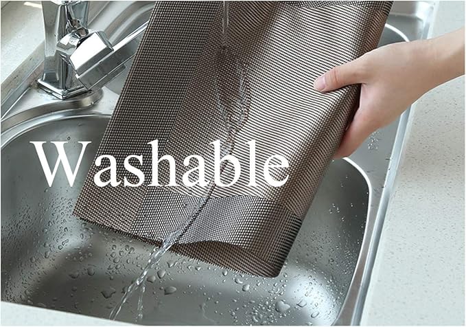 PIGCHCY Place Mats Heat-Resistant Non Slip Table Mats - Easy Wipe Clean Woven Vinyl Placemats for Dining Table Set of 6 (Grey Silver)