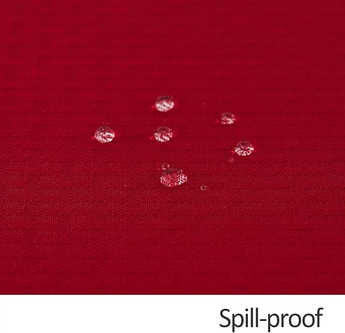 maxmill Christmas Tablecloth Weaved Texture Design Stain Resistant Waterproof Wrinkle Resistant Table Cloth, Decoration for Dining Room Holiday Parties Dinner, Rectangle 60 x 120 Inch, Red
