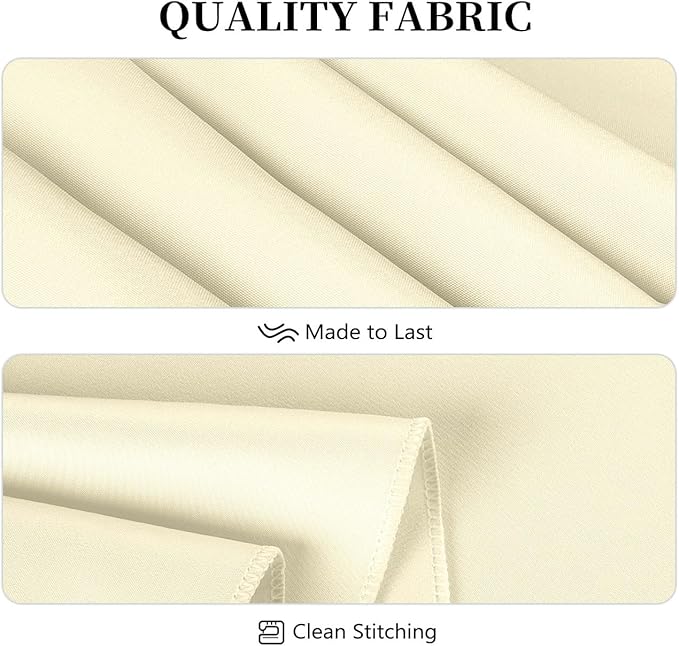 8 Pack Beige Tablecloth 60 x 126 Inch Rectangular Table Cloth for 6 Foot Rectangle Tables, Wrinkle Resistant Washable Polyester Fabric Table Covers for Wedding Party Banquet Buffet and Camping