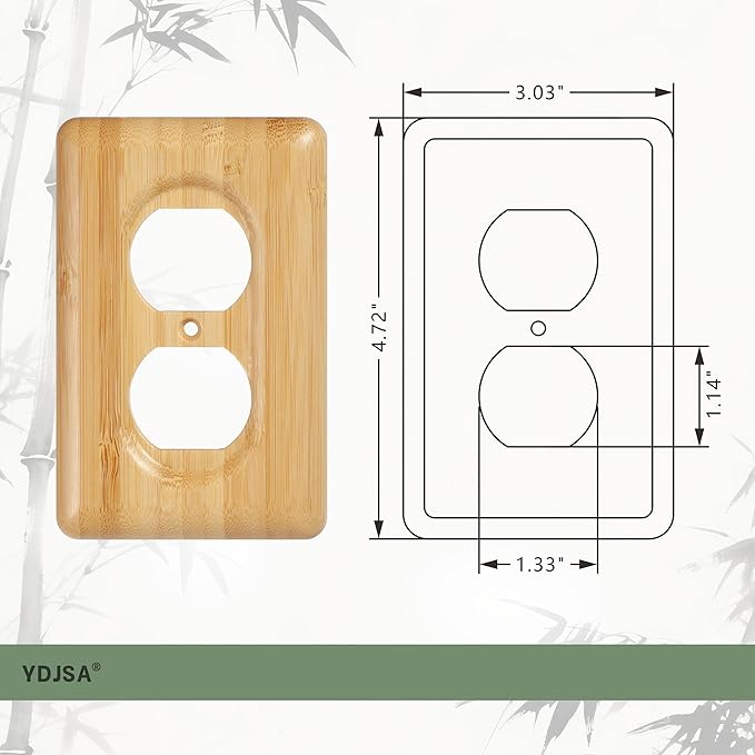 Wood Outlet Covers Bamboo Single Duplex Wall Plates for Electrical Outlets, Decorative Outlet Covers