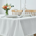maxmill Rectangle Tablecloth Weaved Texture Design Water Resistant Wrinkle Free Spill-Proof, Soft Table Cloth for Dining Room Decoration, Banquet Parties Event Holiday Dinner, 52 x 84 Inch White